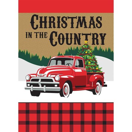 MAGNOLIA GARDEN FLAGS 13 x 18 in. Christmas in the Country Burlap Garden Flag 1478